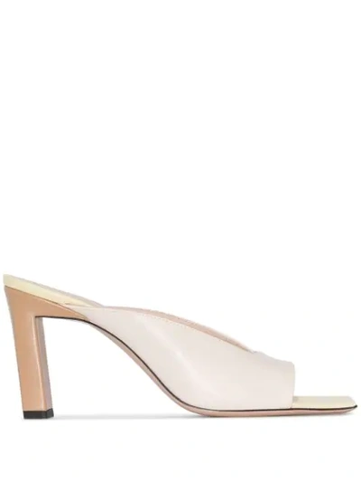 Wandler Square Toe Heeled Sandals In Neutral