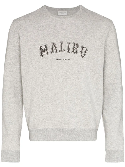 Saint Laurent Malibu Graphic Crewneck Sweatshirt In Grey