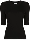 Rosetta Getty Cotton Cropped-sleeve T-shirt In Black