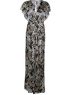 Prabal Gurung Safari Twist Front Gown In Black