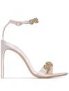 Sophia Webster Aaliyah Crystal-embellished Satin Sandals In White