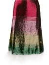 La Doublej Feather-trim Sequin Skirt In Pink