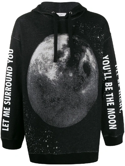 Valentino Moon Dust Print Hoodie In 黑色