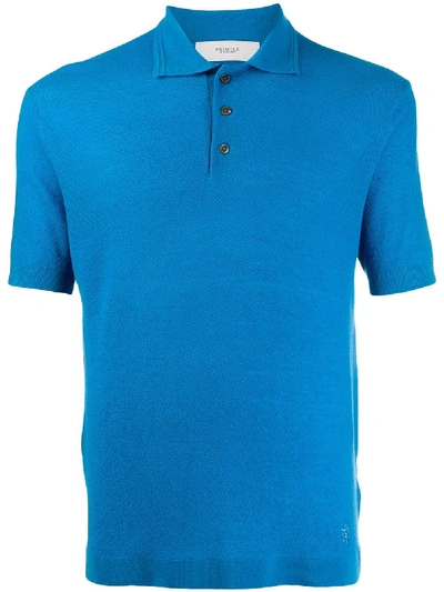 Pringle Of Scotland Regular-fit Merino Wool Polo Shirt In Blue