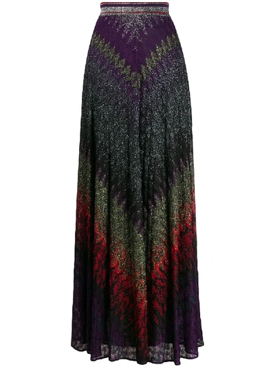 Missoni Embroidered Maxi Skirt In Purple