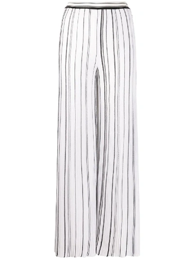 Missoni High Waisted Pleated Trousers In White