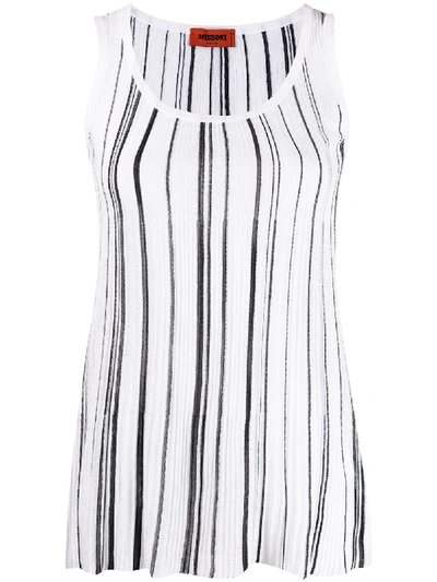 Missoni Striped-print Waistcoat Top In White