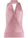 MISSONI KNITTED WRAP HALTER TOP