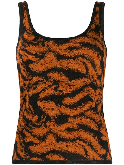 Missoni Embroidered Knitted Tank Top In Orange