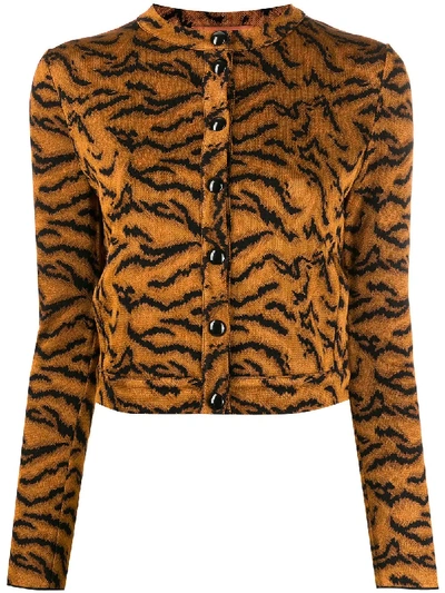 Missoni Tiger Pattern Cardigan In Brown