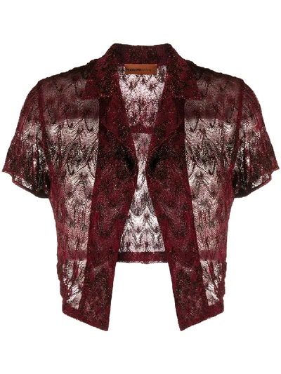 Missoni Sheer Cropped Over Shirt In Red