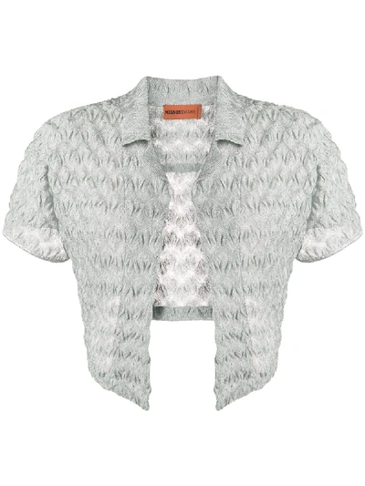 Missoni Sheer Cropped Over Shirt In Silver