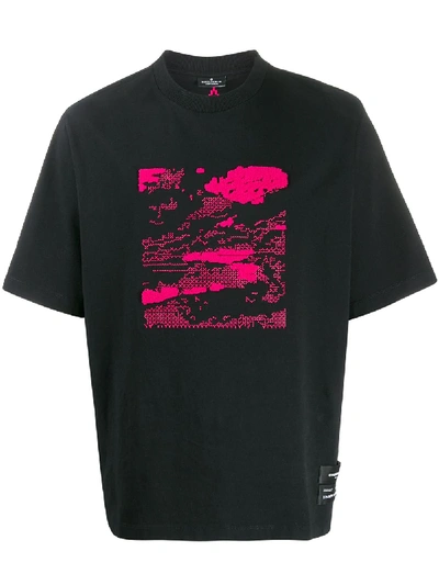 Marcelo Burlon County Of Milan Mountains Embroidered T-shirt In Black