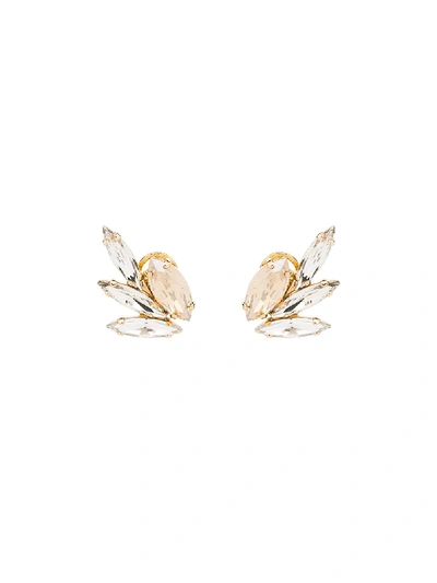 Anton Heunis Swarovski Crystal Wing Earrings In Silver