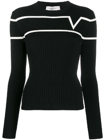 Valentino Jacquard Vtlnstar Logo Jumper In Black