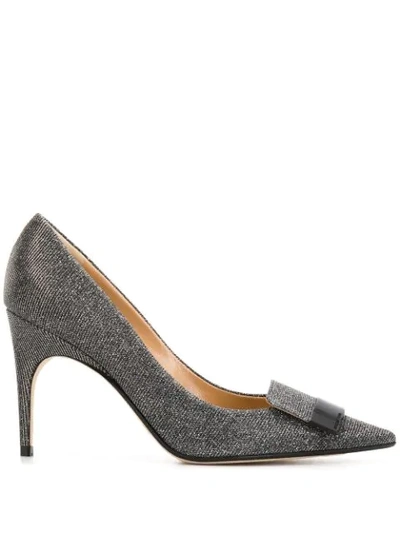 Sergio Rossi 95mm Lurex 90 Pointed Pumps In Silver