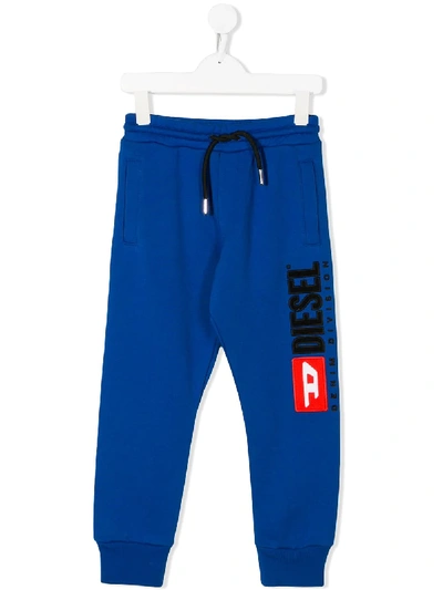 Diesel Kids' Drawstring Waist Trousers In Blue