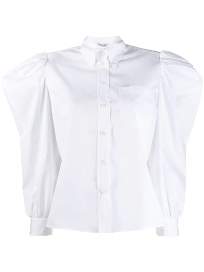 Miu Miu Puff Sleeve Shirt In 白色