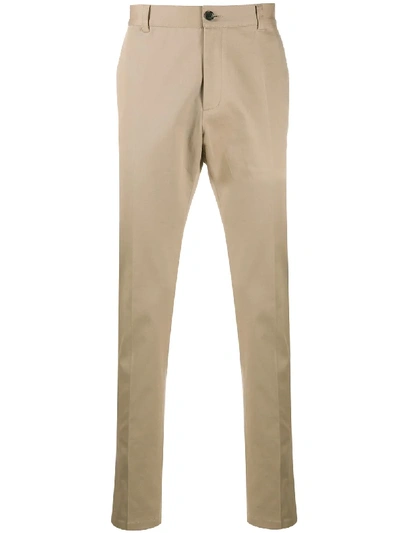 Versace Gabardine Chino Trousers In Beige