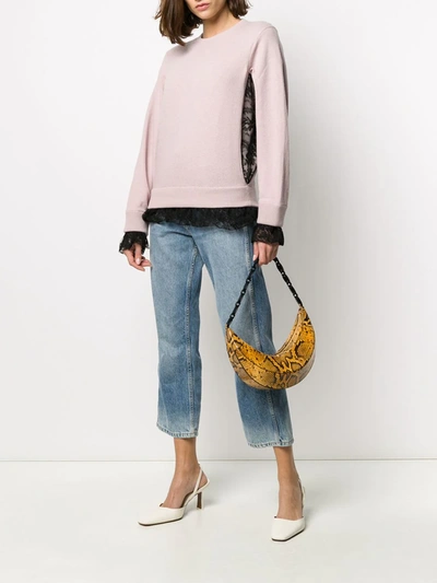 Valentino Lace-trimmed Jumper In Pink