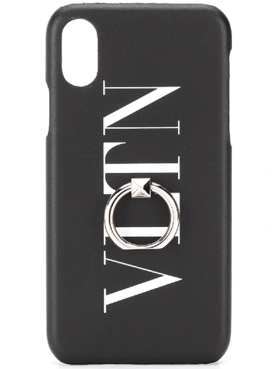 Valentino Garavani Black Vltn Leather Iphone Xs Case