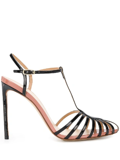 Francesco Russo Ankle Strap Stiletto Sandals In 黑色