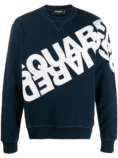 Dsquared2 Logo Print Sweatshirt In Blue