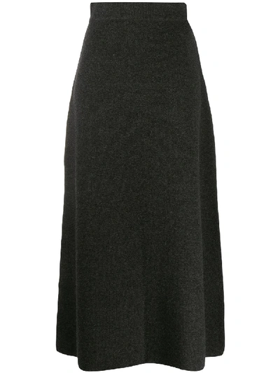 Le Kasha Melrose Cashmere Midi Skirt In Grey