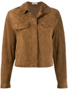 P.a.r.o.s.h Textured Fringed Effect Jacket In Brown