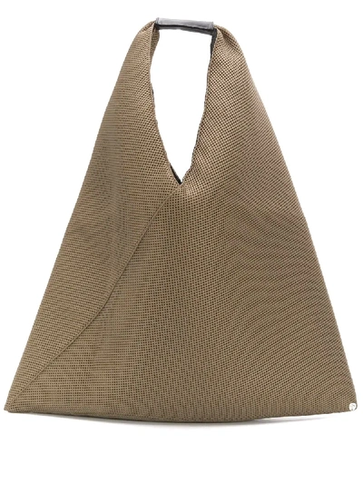 Mm6 Maison Margiela Japanese Mesh Shopping Tote In Brown