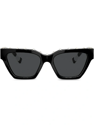 Valentino Square Frame Sunglasses With Studs In Black