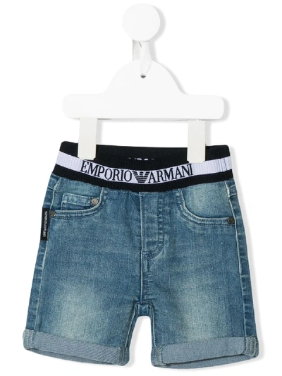 Emporio Armani Babies' Stretch Cotton Denim Shorts