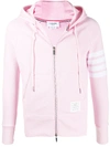 Thom Browne 4-bar Loopback Zip-up Hoodie In Pink