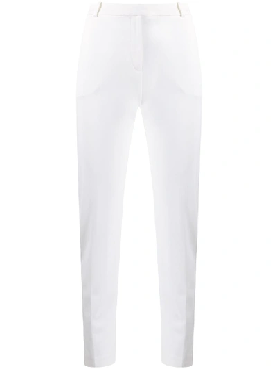 Pinko Cropped Slim Fit Trousers In White