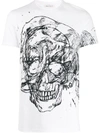 Alexander Mcqueen Skull Print T-shirt In White
