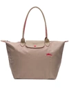 Longchamp Le Pliage Club Large Shoulder Tote In Neutrals