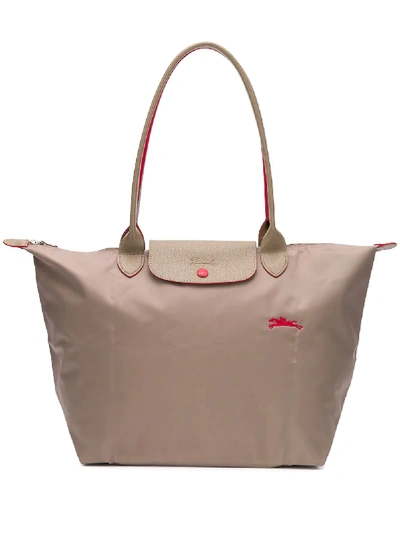 Longchamp Le Pliage Club Large Shoulder Tote In Neutrals
