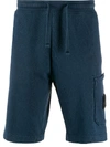 Stone Island Mid-length Track Shorts In Blue
