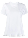 Sacai Pleated Sides T-shirt In White