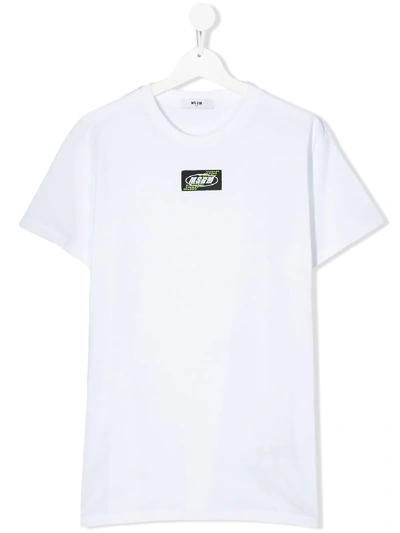 Msgm Kids' Printed T-shirt In White