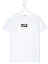 Msgm Logo Patch Crew Neck T-shirt In White