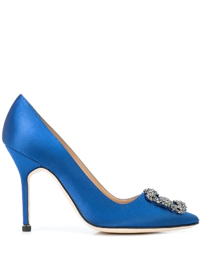 Manolo Blahnik Hangisi Pumps In 蓝色