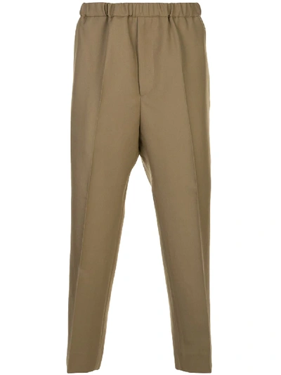Jil Sander Cropped Trousers In Brown