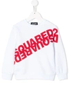 Dsquared2 Kids' Mirrored Logo Sweatshirt In White