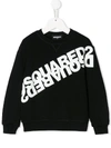 Dsquared2 Kids' Mirrored Logo Sweatshirt In Black