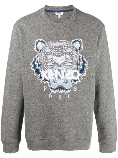 Kenzo Tiger Logo Sweatshirt In Gray