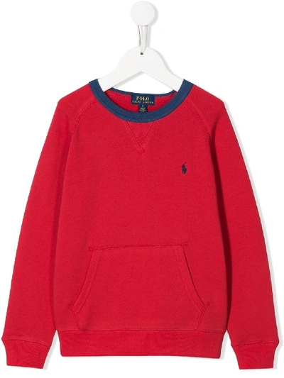 Ralph Lauren Kids' Logo Embroidered Jumper In Red
