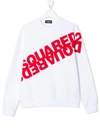 Dsquared2 Teen Mirrored Logo Sweatshirt In White