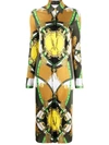 Versace Barocco Rodeo Shirt Dress In 绿色
