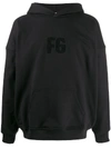 Fear Of God Everyday Raised-logo Cotton Hoodie In Black